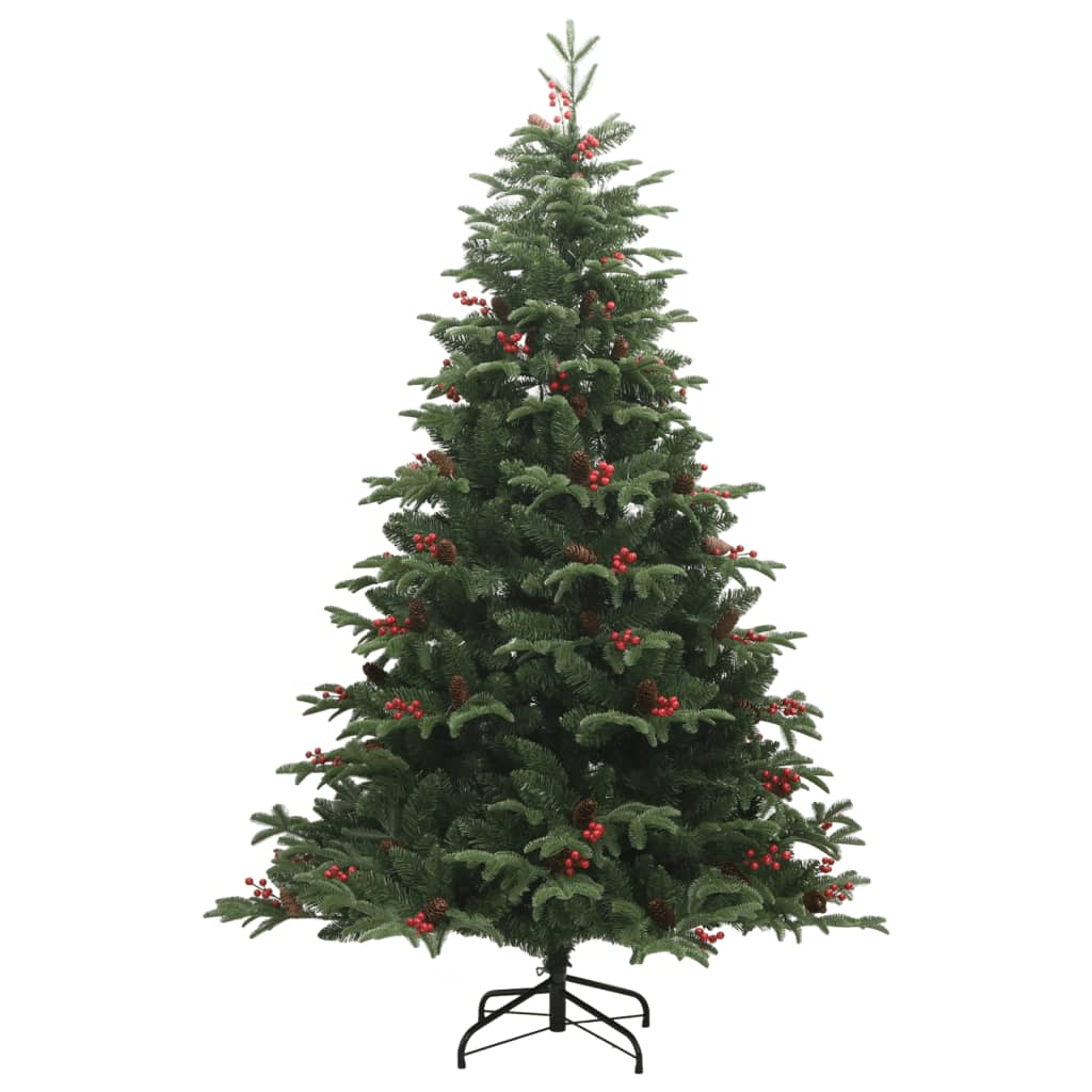 VidaXL Kunstkerstboom met scharnieren, dennenappels en bessen 240 cm