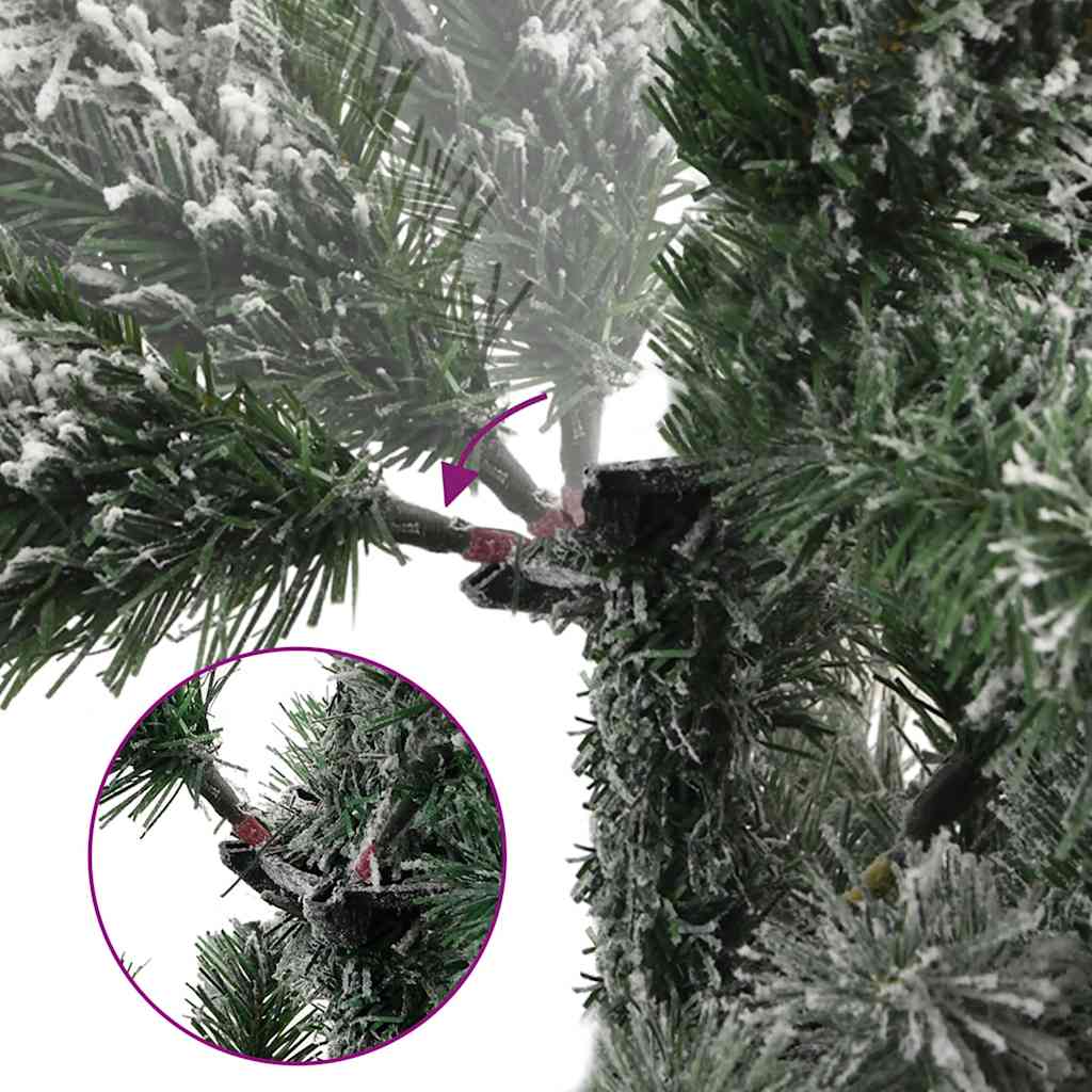 Vidaxl kunstkerstboom met scharnieren en sneeuw 180 cm