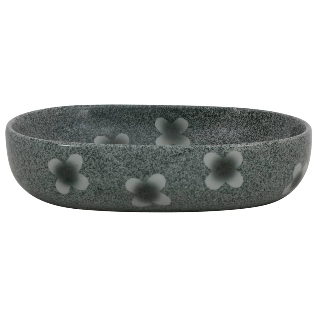 Vidaxl opzetwasbak blauw ovaal 59x40x14 cm keramiek