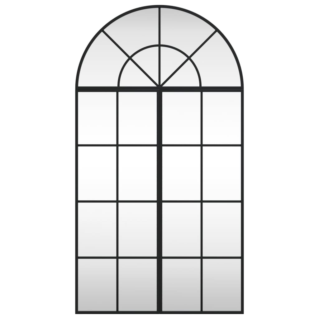 Vidaxl wandspiegel boog 60x110 cm ijzer zwart