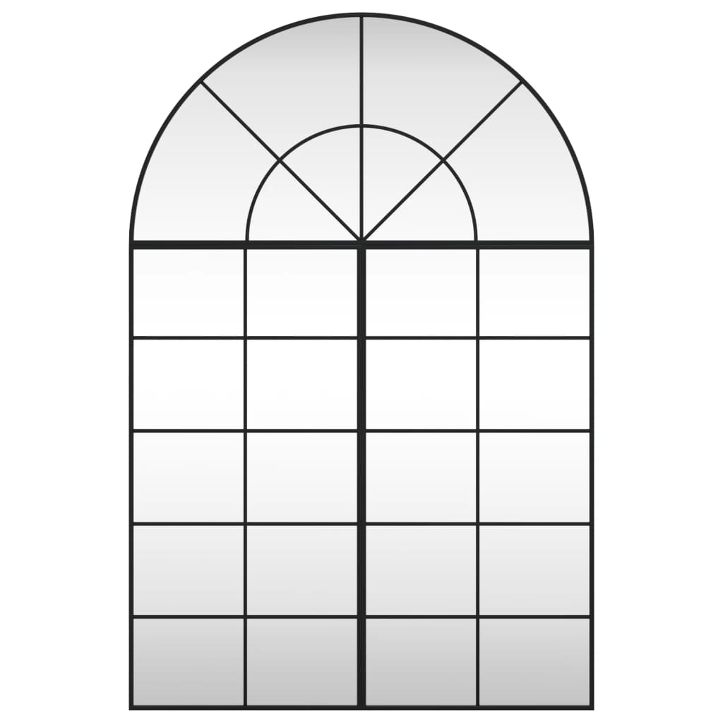 Vidaxl wandspiegel boog 100x150 cm ijzer zwart