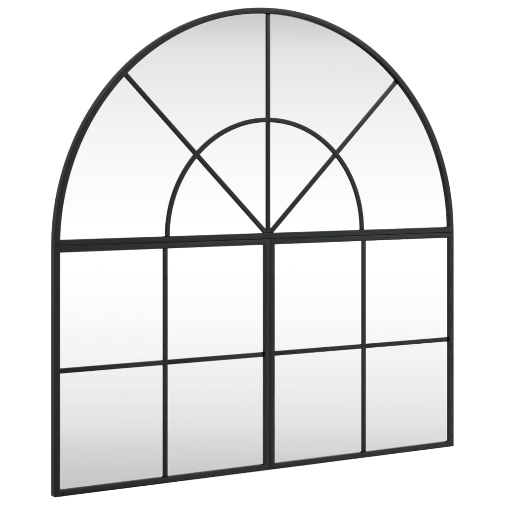 Vidaxl wandspiegel boog 80x80 cm ijzer zwart