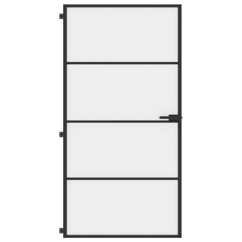 VidaXL Binnendeur klein 102,5x201,5 cm gehard glas en aluminium zwart