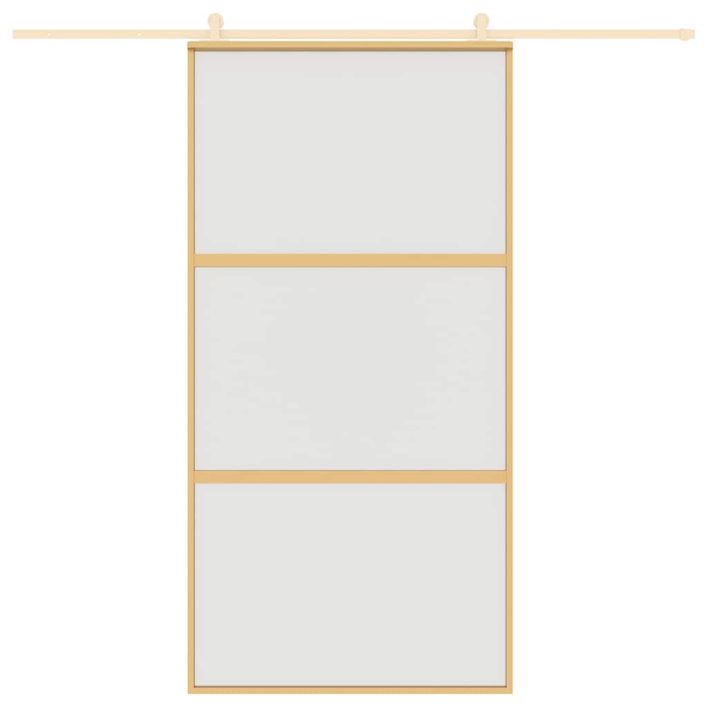 Vidaxl schuifdeur 102,5x205 cm mat esg-glas en aluminium goudkleurig
