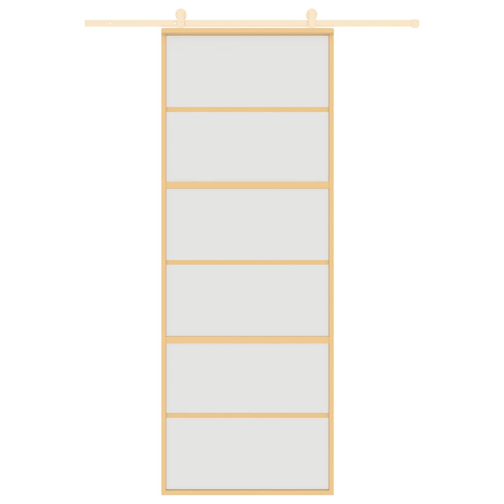 Vidaxl schuifdeur 76x205 cm mat esg-glas en aluminium goudkleurig