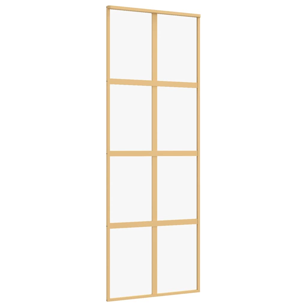 Vidaxl schuifdeur 76x205 cm helder esg-glas en aluminium goudkleurig