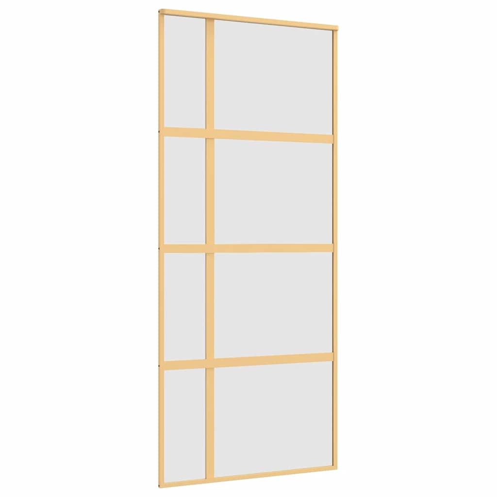 Vidaxl schuifdeur 90x205 cm mat esg-glas en aluminium goudkleurig