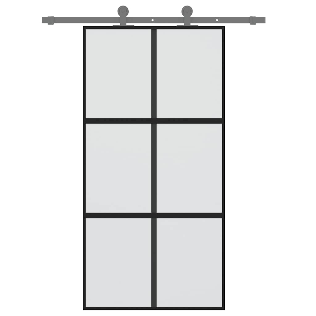 Vidaxl schuifdeur 102,5x205 cm gehard glas en aluminium zwart