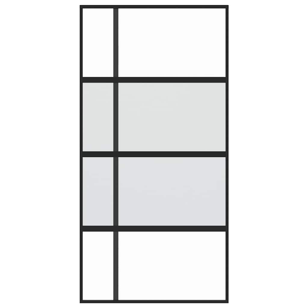 Vidaxl schuifdeur 102,5x205 cm gehard glas en aluminium zwart