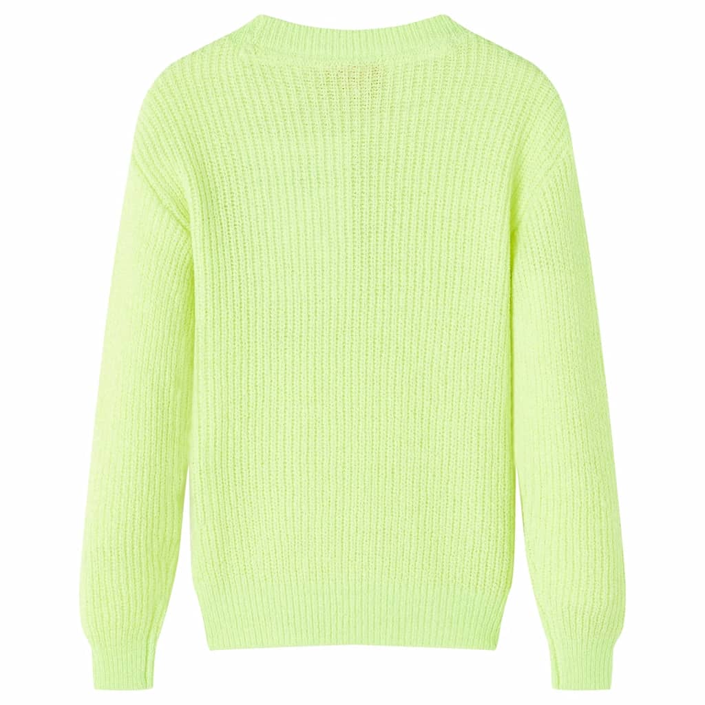 VidaXL Kindertrui gebreid 92 neongeel