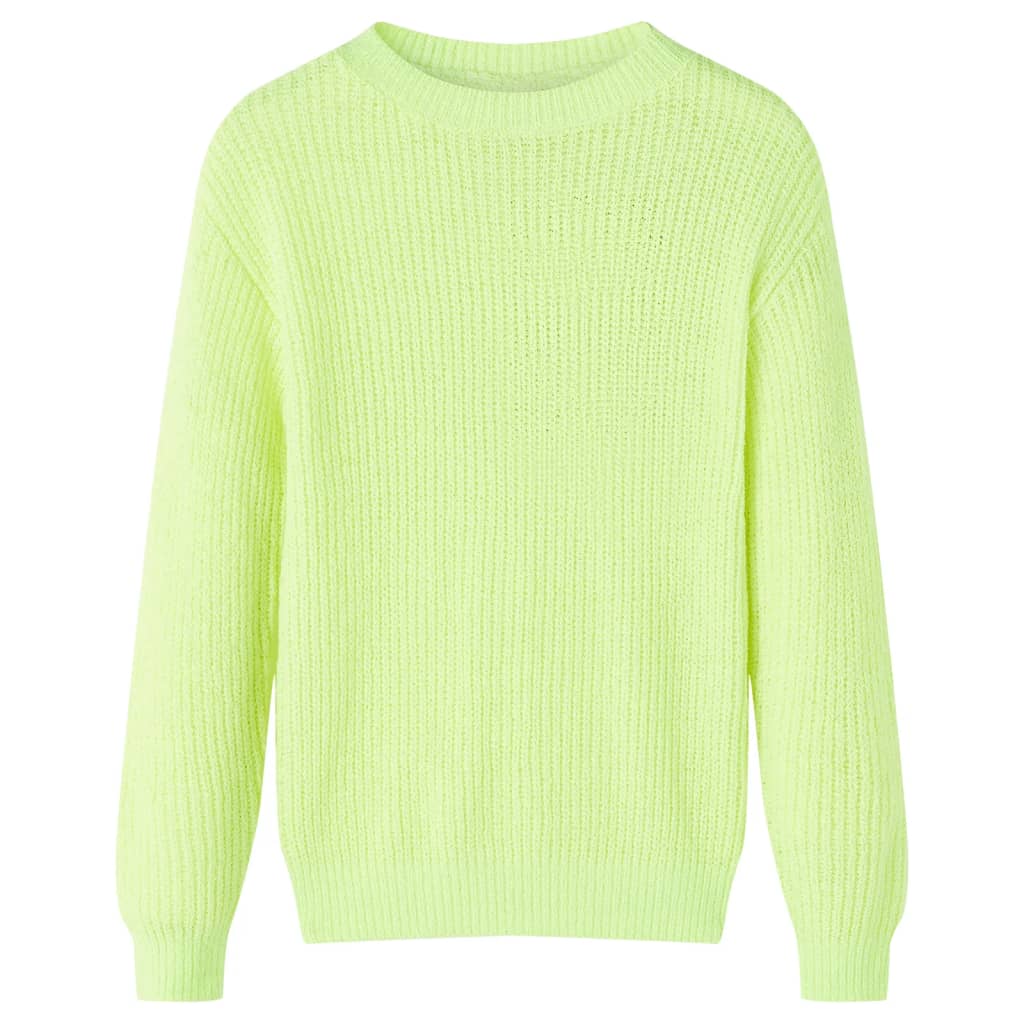 Vidaxl kindertrui gebreid 128 neongeel