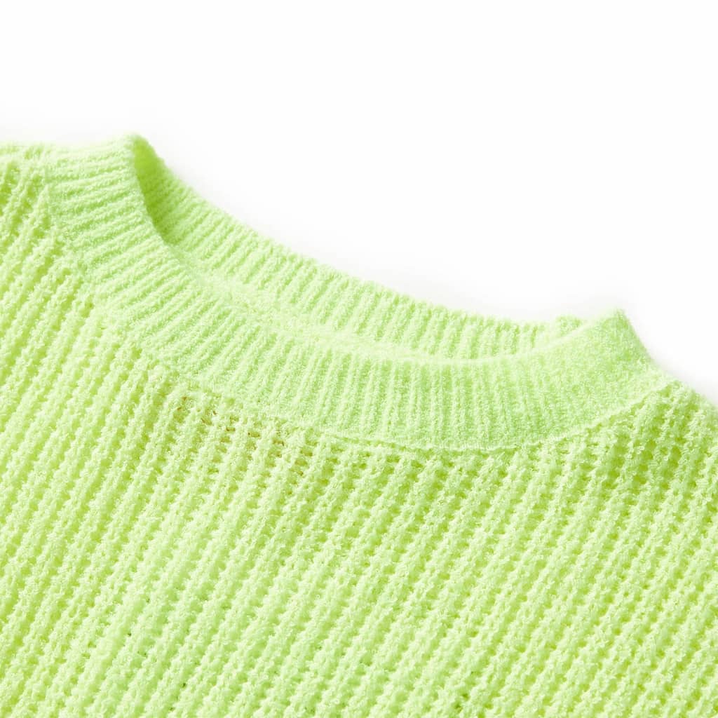 Vidaxl kindertrui gebreid 128 neongeel