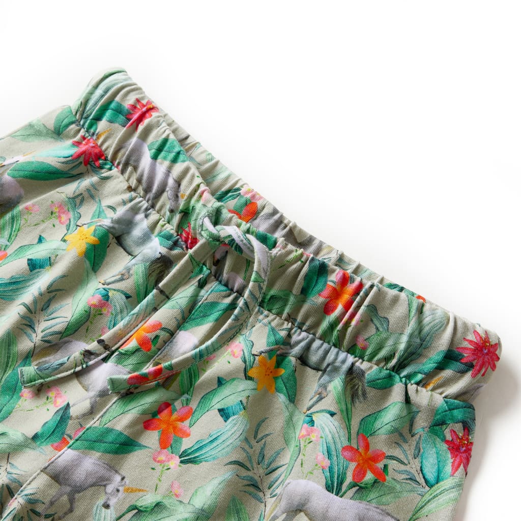VidaXL Kindershort met trekkoord 128 lichtkaki
