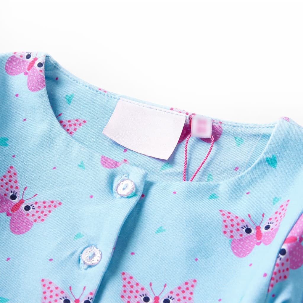 VidaXL Kinderjurk met knopen zonder mouwen 92 blauw