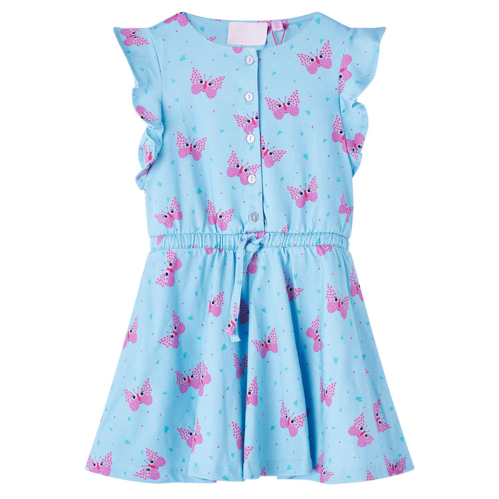 Vidaxl kinderjurk met knopen zonder mouwen 140 blauw
