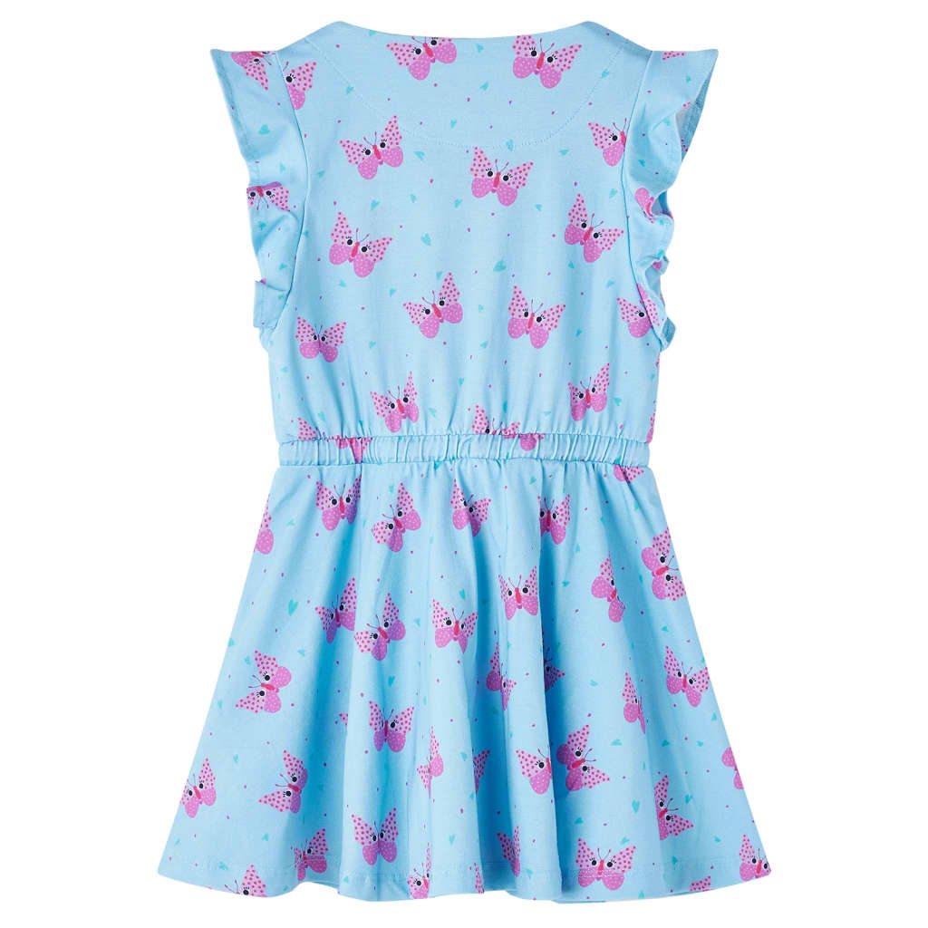 Vidaxl kinderjurk met knopen zonder mouwen 140 blauw