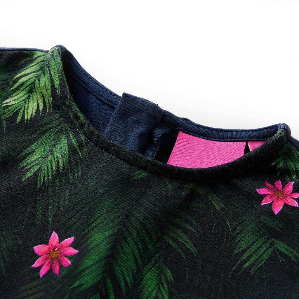 VidaXL Kinderjurk met lange mouwen 92 marineblauw