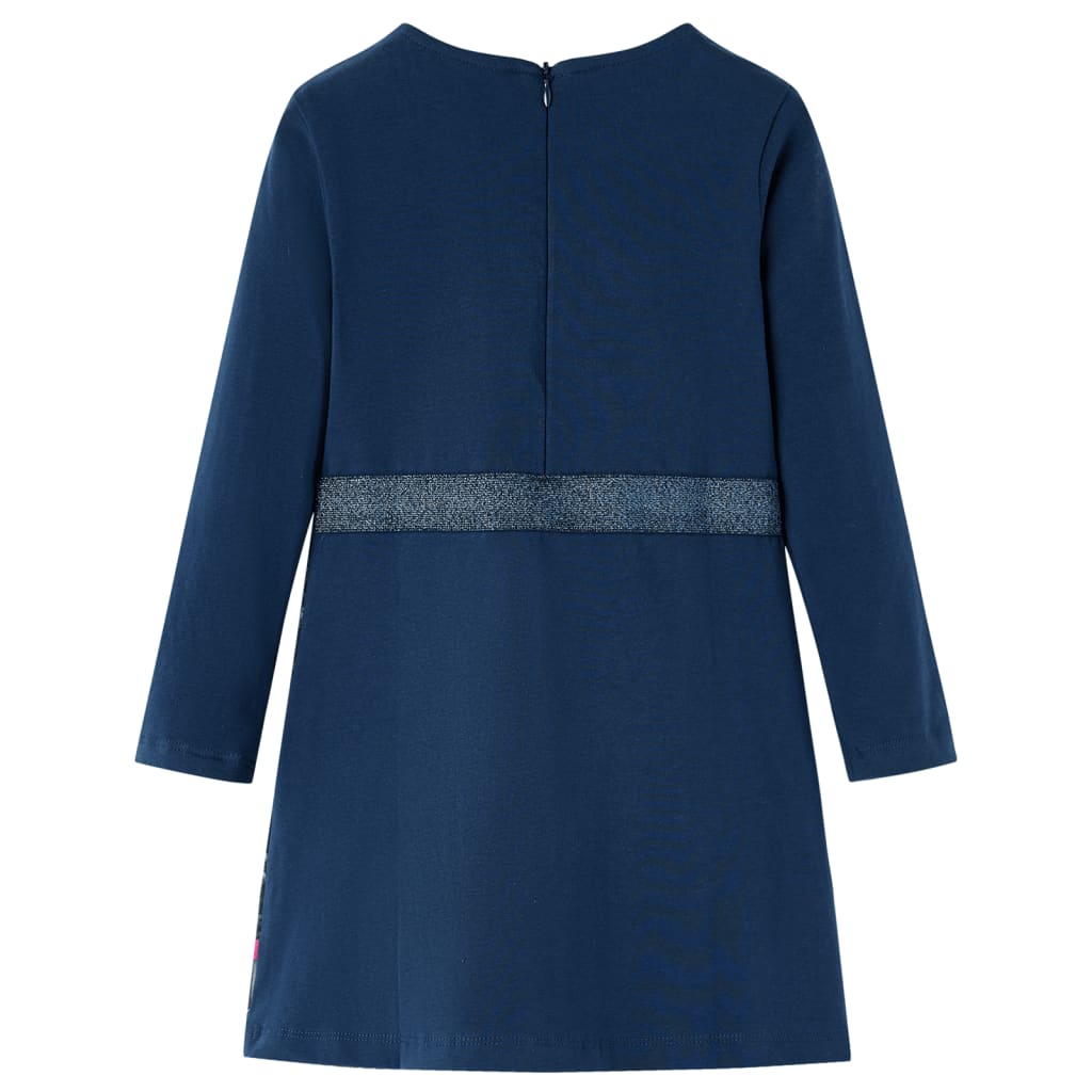 Vidaxl kinderjurk met lange mouwen 140 marineblauw