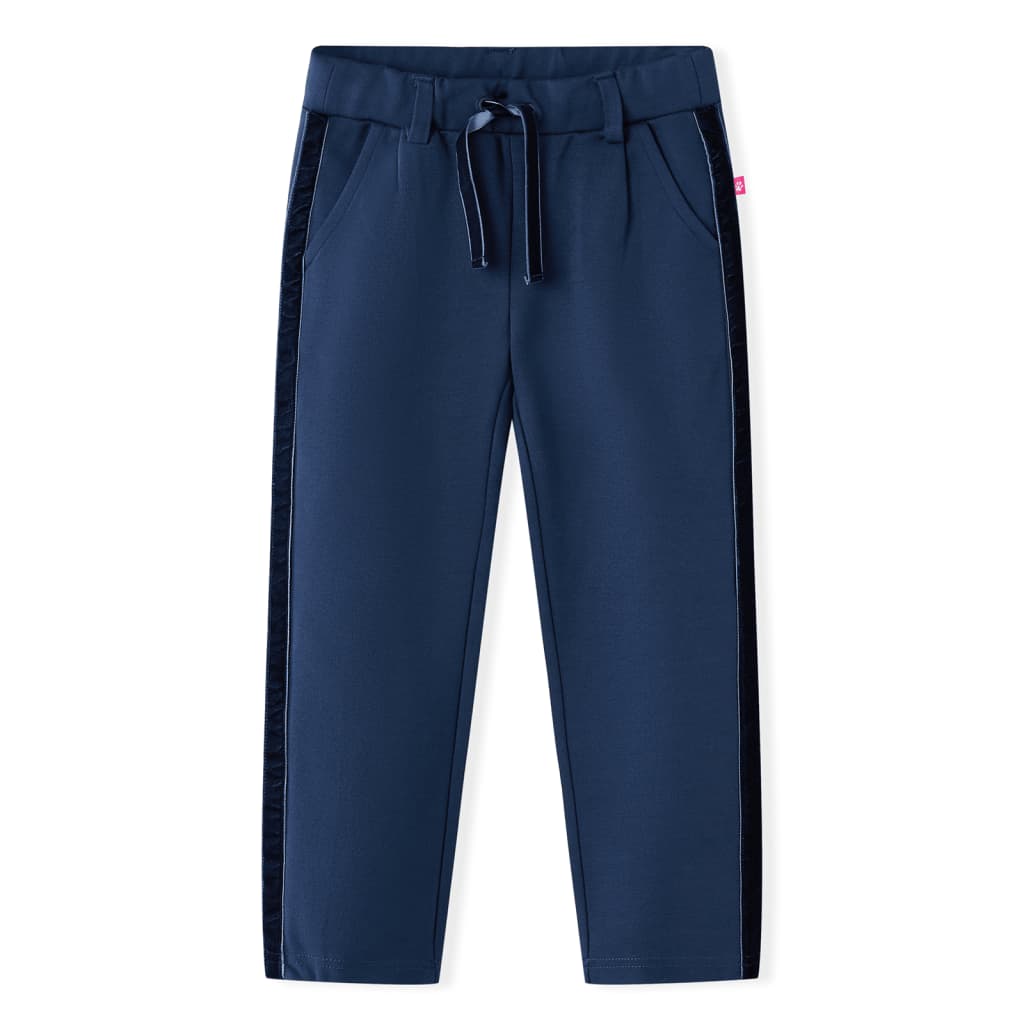 Vidaxl kinderbroek met zwarte bies 116 marineblauw
