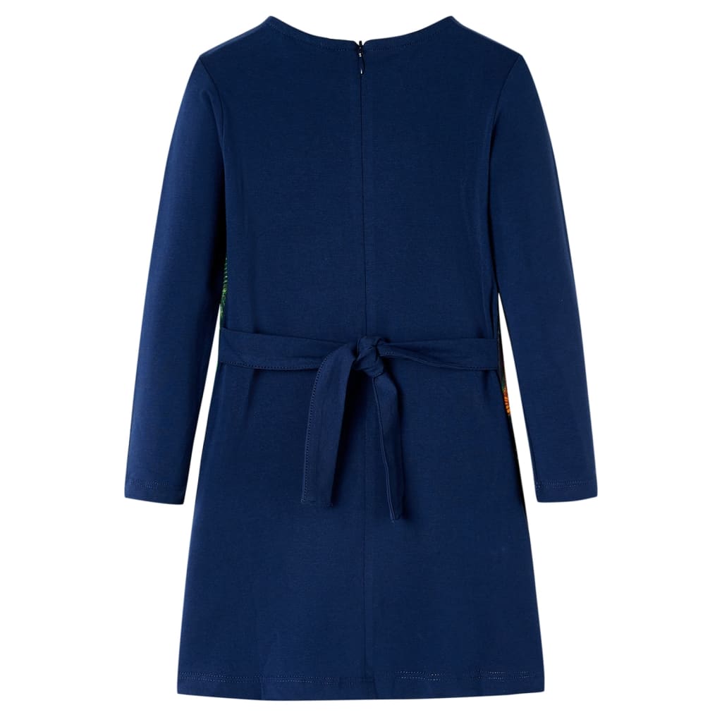 Vidaxl kinderjurk met lange mouwen 104 marineblauw