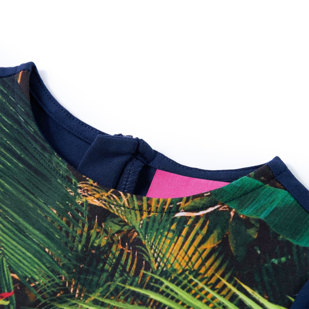 Vidaxl kinderjurk met lange mouwen 116 marineblauw