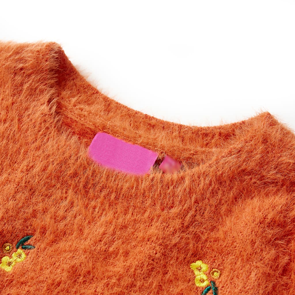 Vidaxl kindertrui gebreid 92 oranjebruin