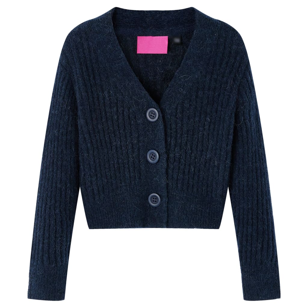Vidaxl kindervest gebreid 128 marineblauw
