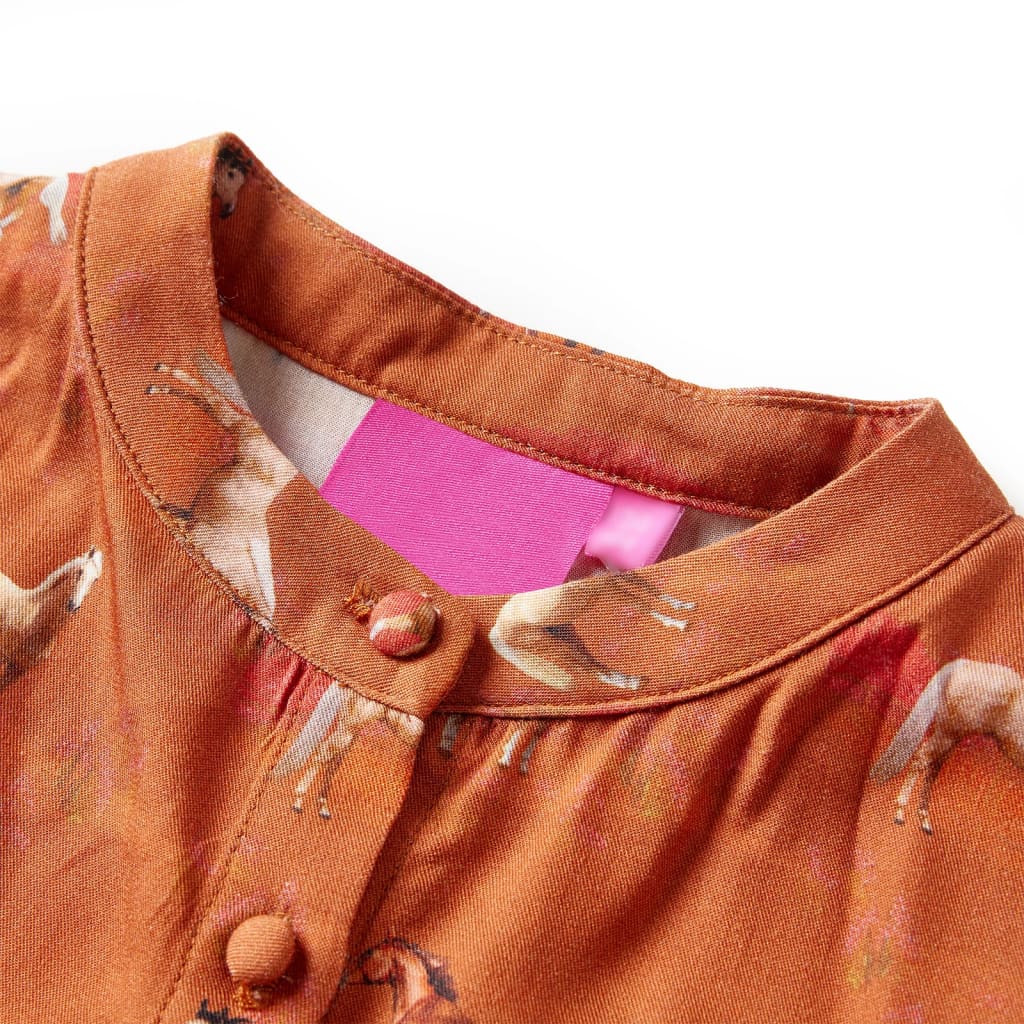 Vidaxl kinderjurk 128 cognackleurig