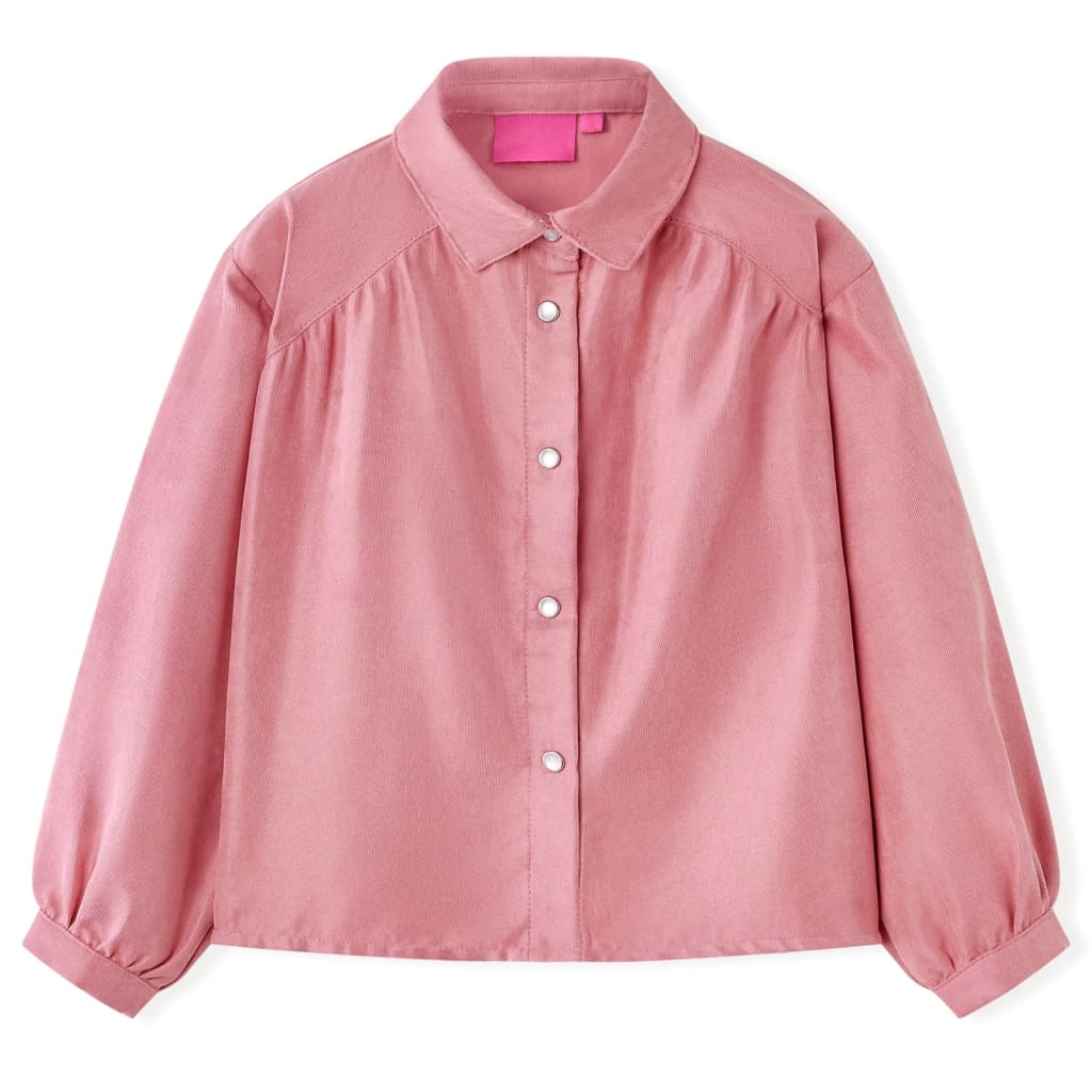 Vidaxl kinderblouse met lantaarnmouwen 104 oudroze