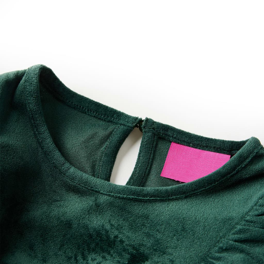 Vidaxl kinderblouse met ruches 128 donkergroen