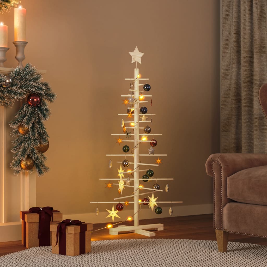 Vidaxl kerstdecoratie kerstboom 125 cm massief grenenhout