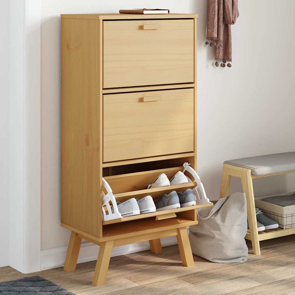Vidaxl schoenenkast olden 55x35x120 cm groenenhout bruin