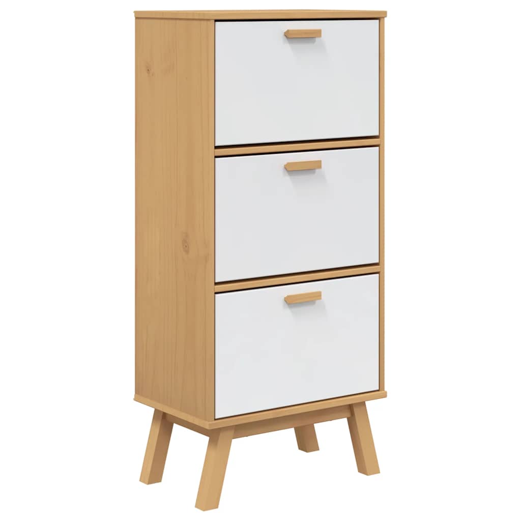 Vidaxl schoenenkast olden 55x35x120 cm groenenhout wit en bruin