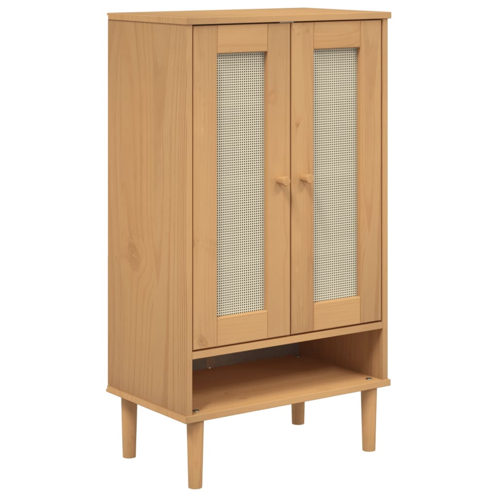 VidaXL Schoenenkast SENJA 59,5x35x107 cm rotan look groenenhout bruin