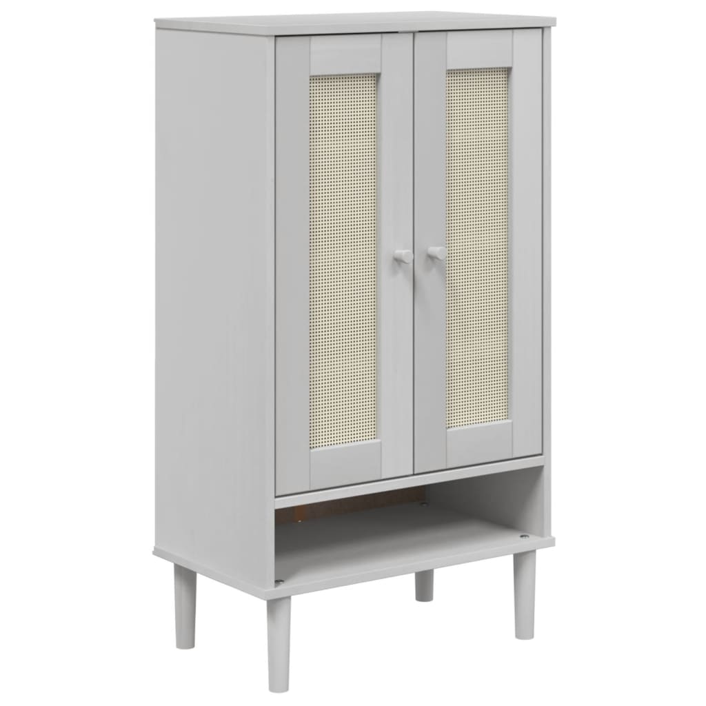 Vidaxl schoenenkast senja 59,5x35x107 cm rotan look groenenhout wit
