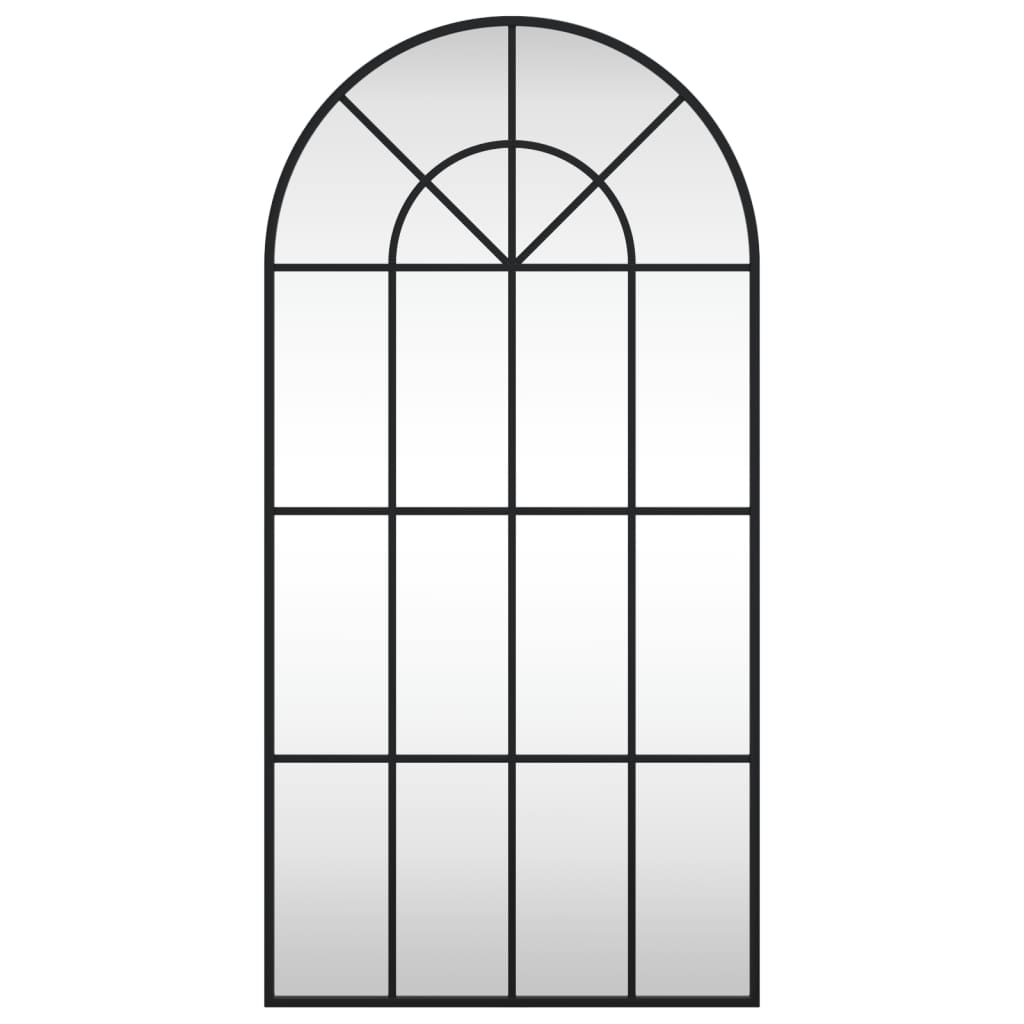 Vidaxl wandspiegel boog 50x100 cm ijzer zwart