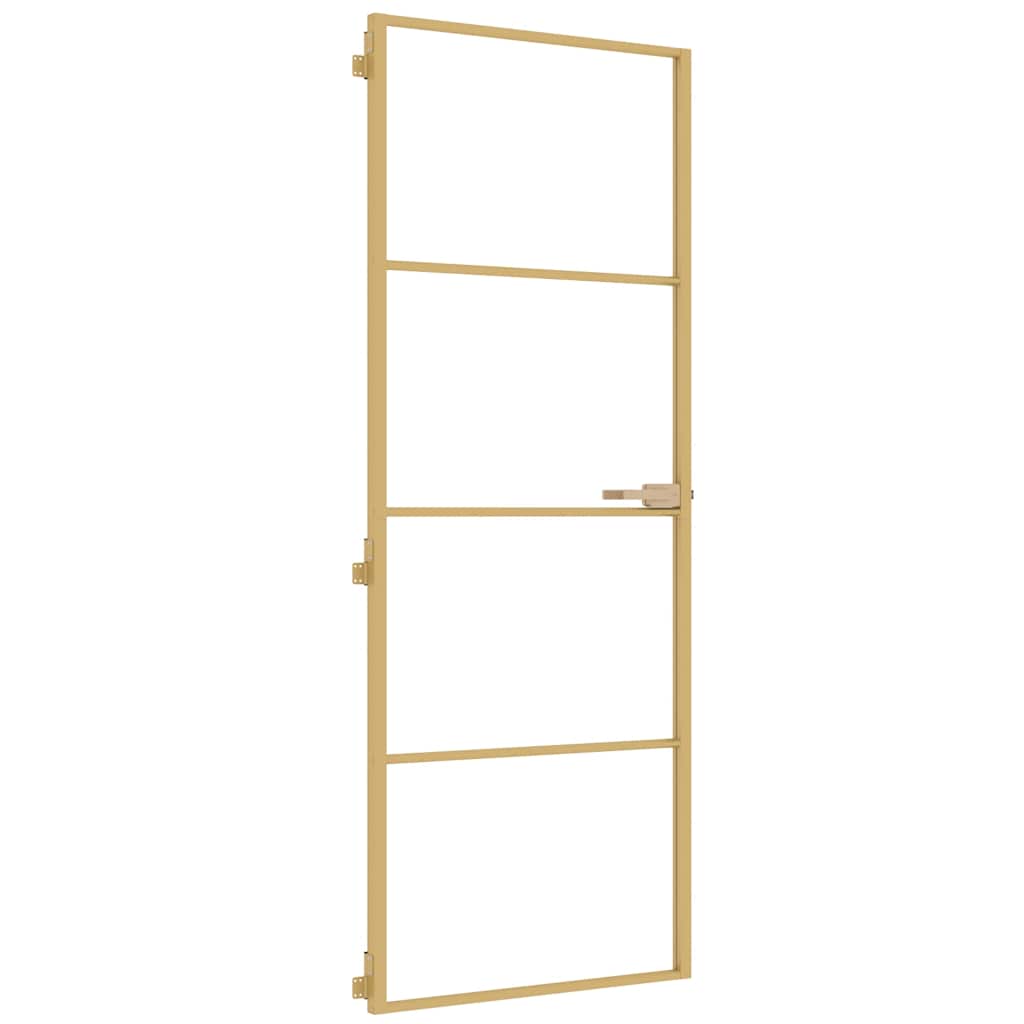 Vidaxl binnendeur klein 76x201,5 cm gehard glas en aluminium goudkleur