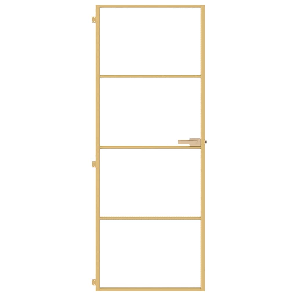 Vidaxl binnendeur klein 76x201,5 cm gehard glas en aluminium goudkleur