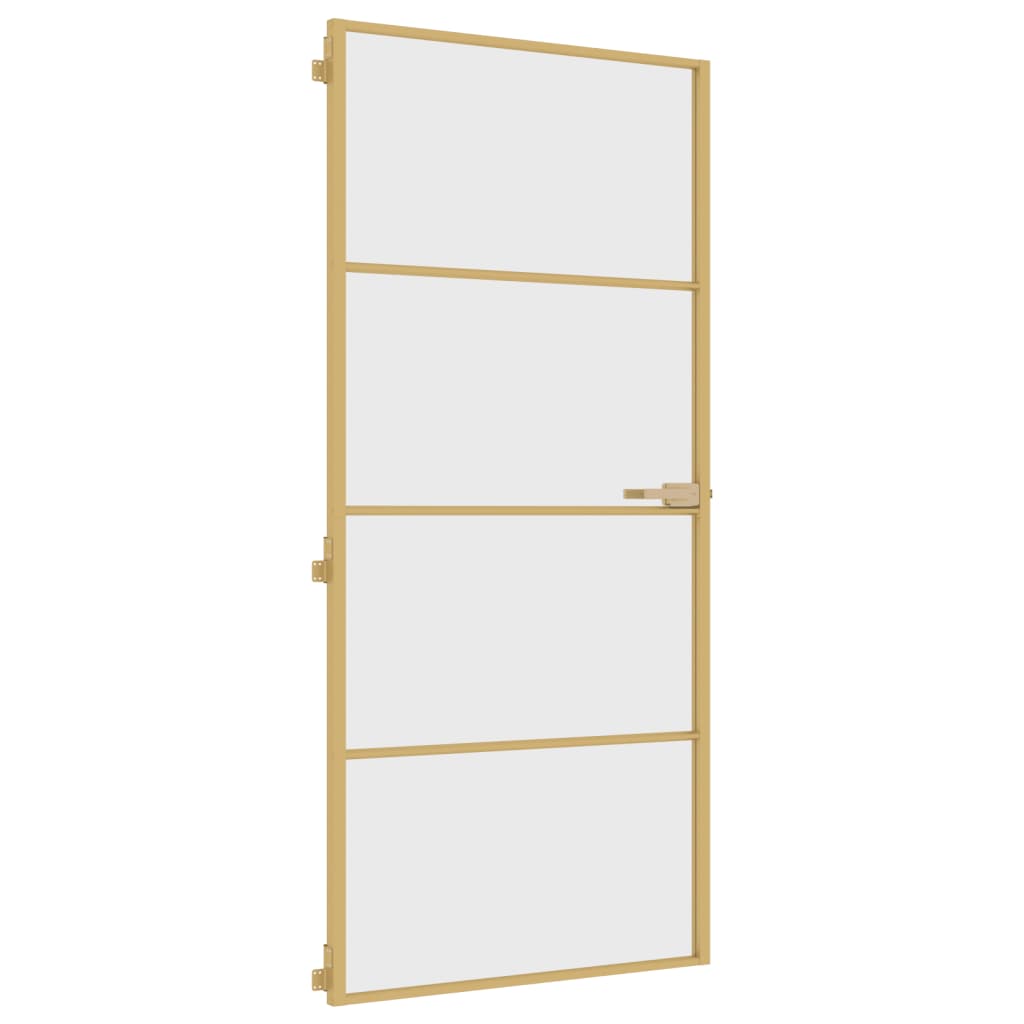 Vidaxl binnendeur klein 93x201,5 cm gehard glas en aluminium goudkleur