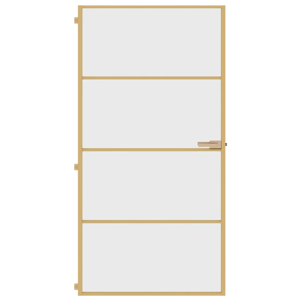 VidaXL Binnendeur klein 102,5x201,5 cm gehard glas en aluminium goud