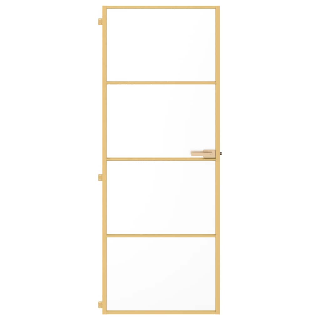 Vidaxl binnendeur klein 76x201,5 cm gehard glas en aluminium goudkleur