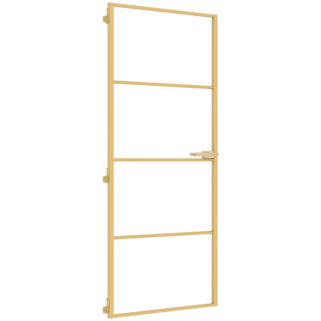 Vidaxl binnendeur klein 83x201,5 cm gehard glas en aluminium goudkleur