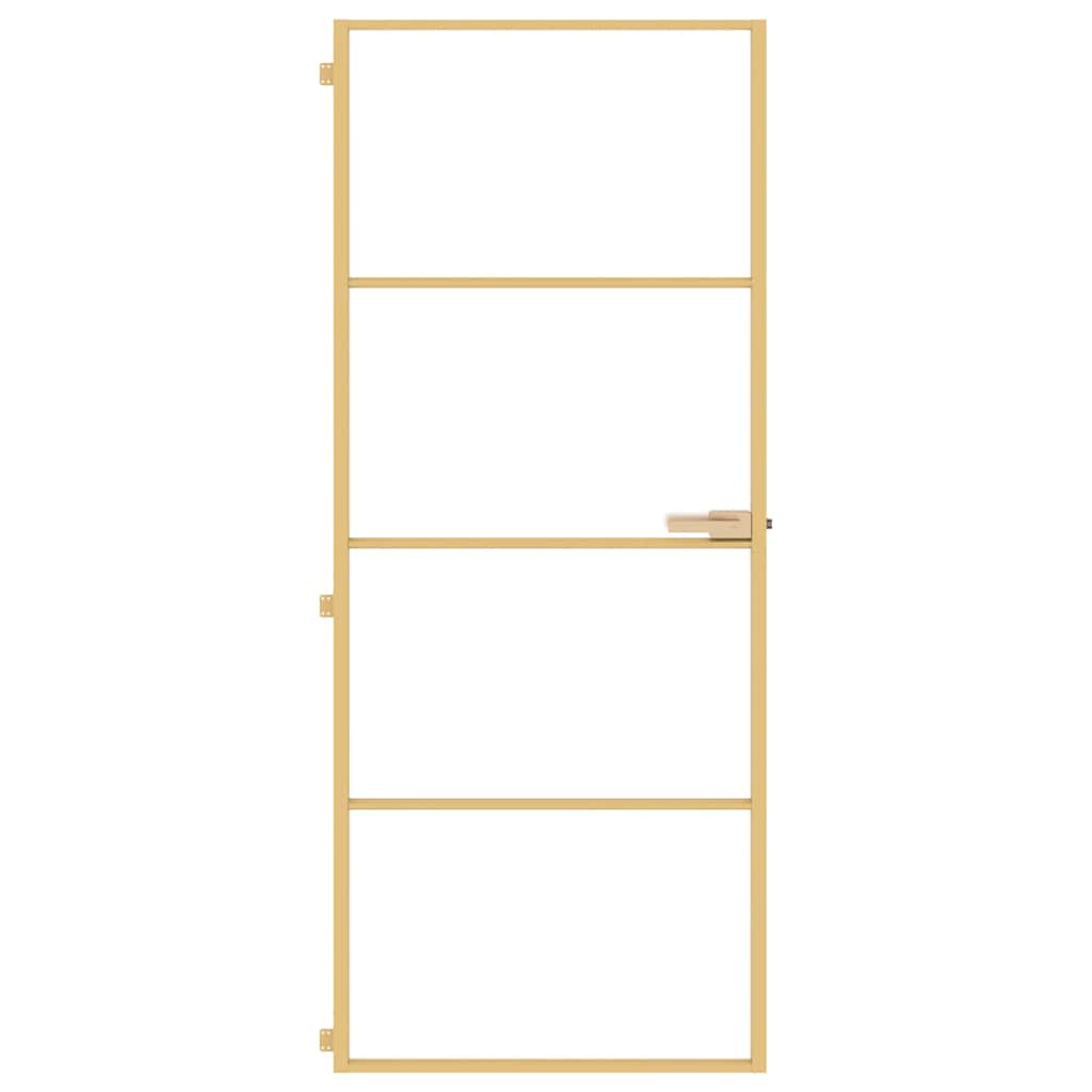 Vidaxl binnendeur klein 83x201,5 cm gehard glas en aluminium goudkleur