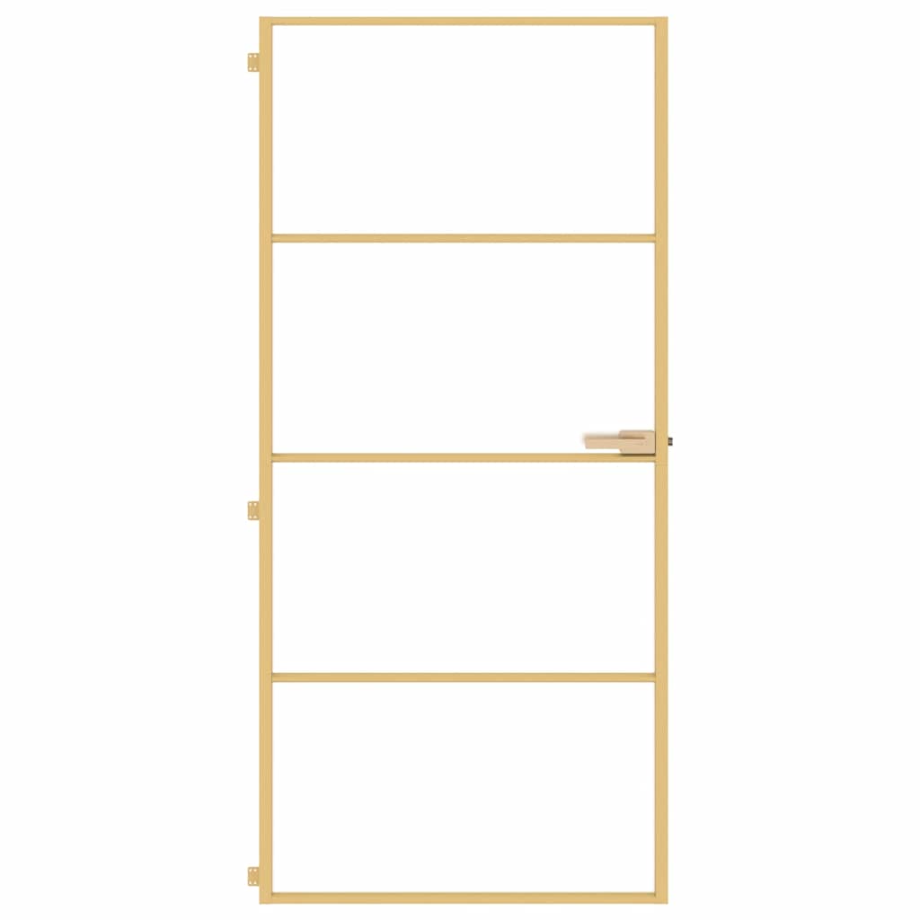 Vidaxl binnendeur klein 93x201,5 cm gehard glas en aluminium goudkleur