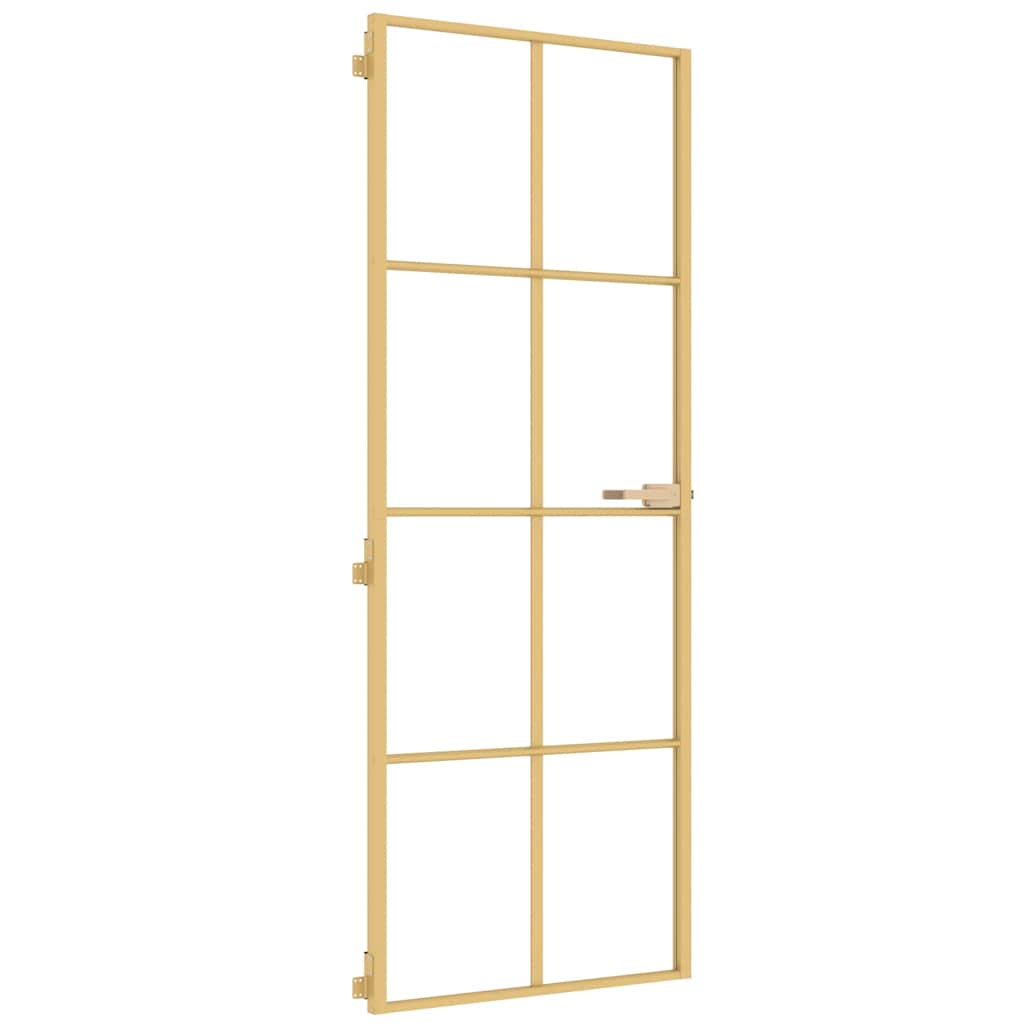 Vidaxl binnendeur klein 76x201,5 cm gehard glas en aluminium goudkleur