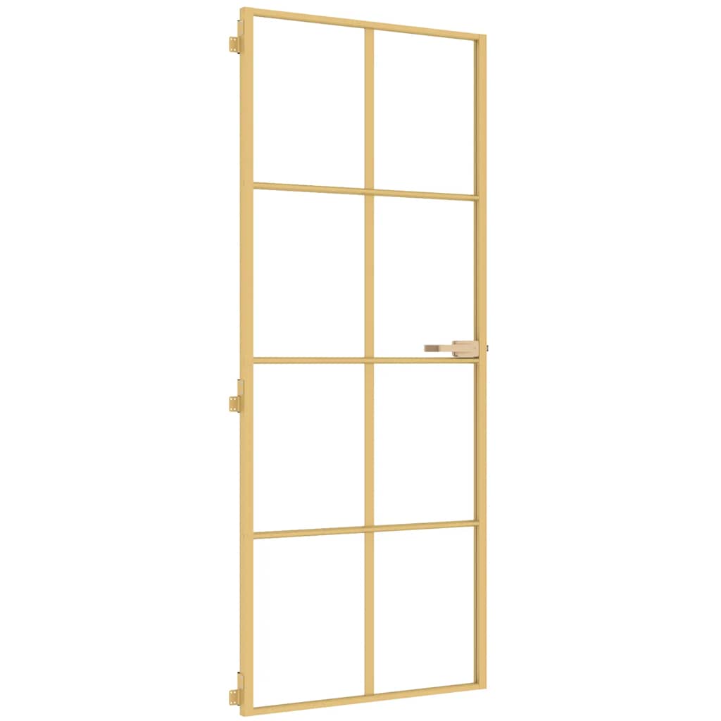 Vidaxl binnendeur klein 83x201,5 cm gehard glas en aluminium goudkleur