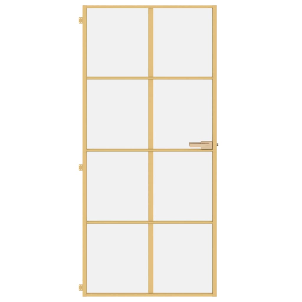 Vidaxl binnendeur klein 93x201,5 cm gehard glas en aluminium goudkleur