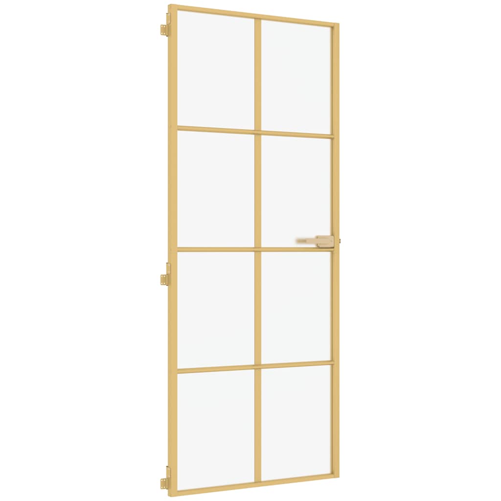 Vidaxl binnendeur klein 83x201,5 cm gehard glas en aluminium goudkleur