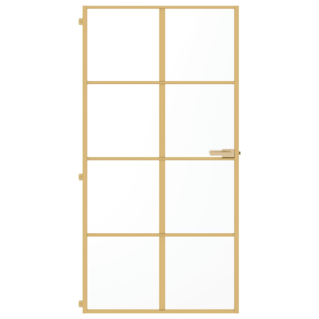 VidaXL Binnendeur klein 102,5x201,5 cm gehard glas en aluminium goud