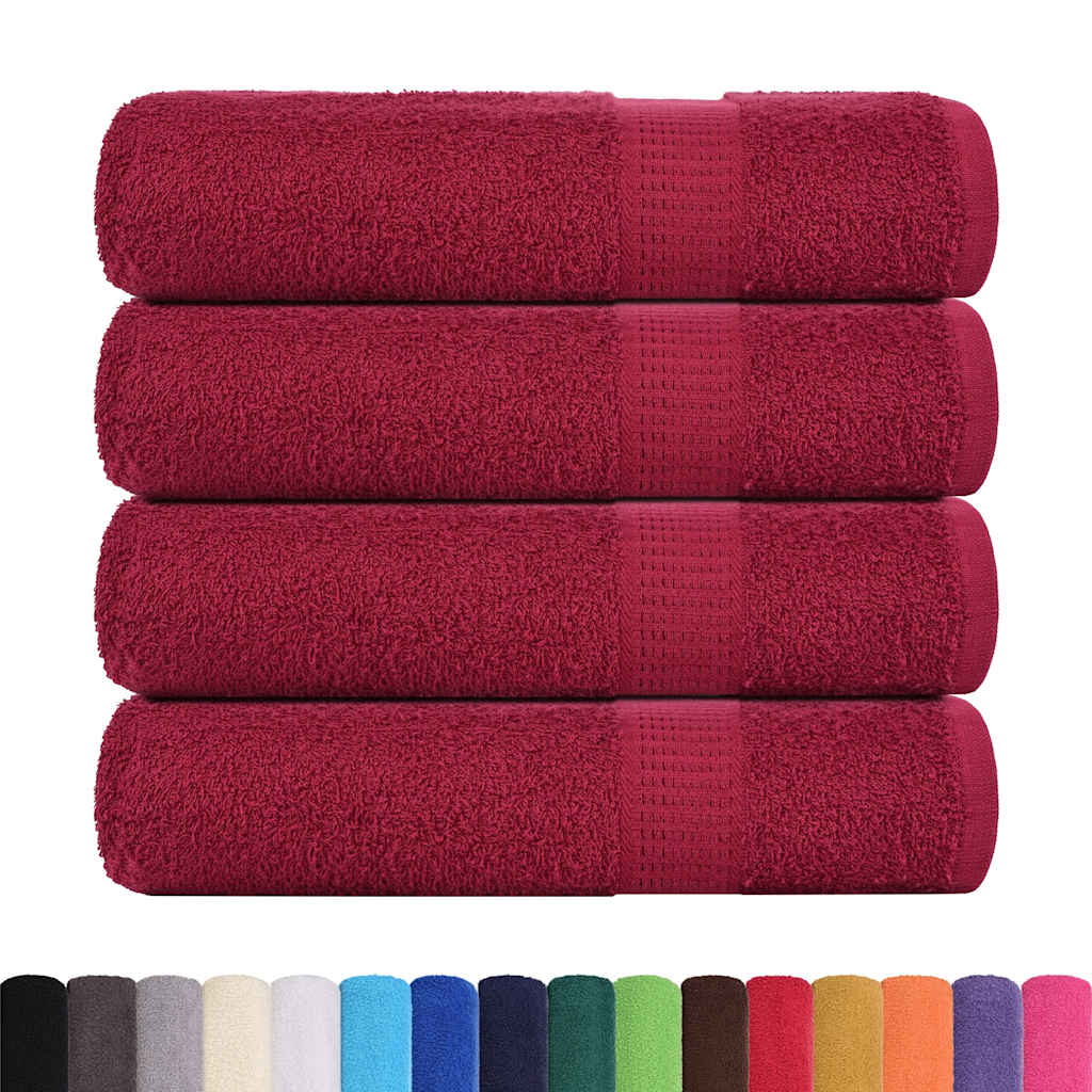 Vidaxl handdoeken frogn 4 st 50x100 cm 360 g m² bordeaux